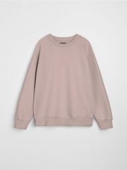 Dresowa bluza crewneck z raglanowym rękawem - beżowy. Brązowe bluzy sportowe damskie Sinsay, l, bez wzorów, z dresówki, bez kaptura. W wyprzedaży za 29.99 zł.