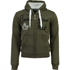 Bluza "Flat" w kolorze khaki. Brązowe bluzy męskie Canadian Peak, z nadrukiem, prążkowane. W wyprzedaży za 136.95 zł.