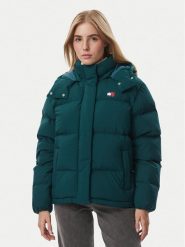 Tommy Jeans Kurtka puchowa Alaska DW0DW18610 Zielony ciemny Regular Fit. Zielone kurtki damskie Tommy Jeans, s, bez wzorów, z jeansu, bez kaptura. Za 1,199.00 zł.