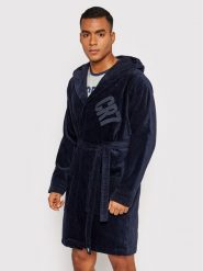 Cristiano Ronaldo CR7 Szlafrok 8740-93-490 Granatowy. Niebieskie szlafroki męskie Cristiano Ronaldo CR7, m, bez wzorów, z bawełny, bez ramiączek, bez kaptura. Za 239.99 zł.