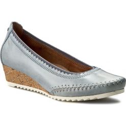 Półbuty JANA - 8-22305-28 Denim 802. Szare półbuty damskie JANA, bez wzorów, z denimu, bez obcasa, na koturnie, bez zapięcia. W wyprzedaży za 149.00 zł.