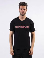Unisex T-shirt Givova Spot 100% bawełna, krótki rękaw, nadruk logo. Czarne t-shirty damskie Givova, na lato, l, bez wzorów, z bawełny, klasyczne, bez kołnierzyka. Za 52.75 zł.