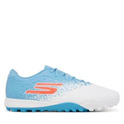 Buty do piłki nożnej Skechers. Białe buty sportowe męskie Skechers, bez zapięcia, do piłki nożnej. Za 309.99 zł.