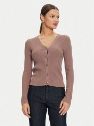 Guess Kardigan Kailey W4GR41 Z2U00 Beżowy Regular Fit. Brązowe kardigany damskie Guess, xl, z aplikacjami, z syntetyku. Za 209.99 zł.