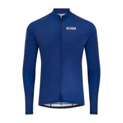 Damska koszulka kolarska z długim rękawem – Granatowa. Niebieskie bluzy sportowe damskie KEADA SPORTS, bez wzorów, rowerowe. Za 332.00 zł.