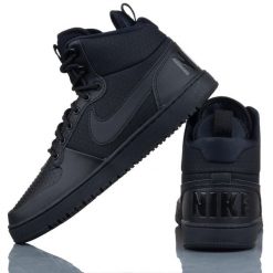 Buty Sportowe Męskie Nike Court Borough Mid Winter. Czarne buty sportowe męskie Nike, bez zapięcia, do biegania, nike court. Za 391.60 zł.