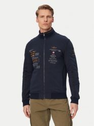 Aeronautica Militare Bluza 261FE2109UF00683 Granatowy Regular Fit. Niebieskie bluzy męskie Aeronautica Militare, l, bez wzorów, z bawełny, bez kaptura. Za 899.99 zł.