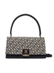 Tommy Hilfiger Torebka Th Her Med Crossover Jacqu AW0AW18638 Granatowy. Niebieskie torebki do ręki damskie Tommy Hilfiger, bez wzorów, ze skóry, bez dodatków. Za 699.99 zł.