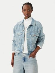 Calvin Klein Jeans Kurtka jeansowa LV047G726G Niebieski jasny Boxy Fit. Niebieskie kurtki damskie Calvin Klein Jeans, s, bez wzorów, z bawełny, bez kaptura. Za 699.99 zł.