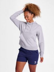 Bluza damska z kapturem Hummel Go 2.0. Szare bluzy damskie Hummel, xs, bez wzorów, z bawełny, z kapturem. Za 233.75 zł.