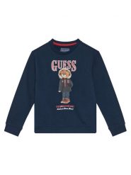 Guess Bluza L5BQ07 KAD74 Granatowy Regular Fit. Niebieskie bluzy dla chłopców Guess, z aplikacjami, z bawełny, bez ramiączek, bez kaptura. Za 122.50 zł.