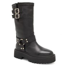 Botki Badura. Czarne botki damskie Badura, bez obcasa, na płaskiej podeszwie, bez zapięcia. Za 529.99 zł.