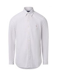 Polo Ralph Lauren Męska koszula casual Mężczyźni Modern Fit Bawełna biały|brązowy w paski, S. Białe koszule męskie Polo Ralph Lauren, m, bez wzorów, z bawełny, casualowe, bez kołnierzyka, bez ramiączek. Za 479.95 zł.