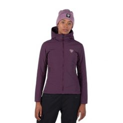 Damska kurtka z kapturem Rossignol Opside. Czerwone kurtki snowboardowe damskie Rossignol, s, bez wzorów, z materiału, z kapturem, narciarskie, primaloft. Za 859.99 zł.