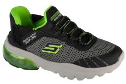 Buty sportowe Sneakersy chłopięce, Slip-Ins: Razor Air - Hyper-Brisk. Czarne trampki i tenisówki chłopięce Skechers, bez wzorów, z materiału, sportowe, przed kostkę, bez zapięcia. Za 249.99 zł.