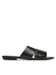 Calvin Klein Klapki Flat Slide - Lth 2 Straps HW0HW02365 Czarny. Czarne klapki damskie Calvin Klein, bez wzorów, ze skóry, bez obcasa. Za 259.99 zł.