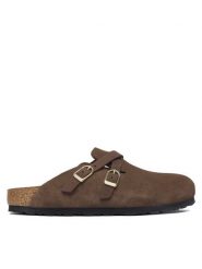 Birkenstock Klapki Blair D-Buckle 1032983 Brązowy. Brązowe klapki damskie Birkenstock, bez wzorów, ze skóry, bez obcasa. Za 749.99 zł.