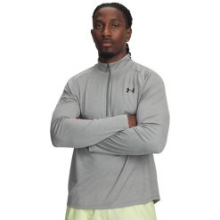 Under Armour Męska Koszulka Długorękawowa Tech Textured 1/2 Zip 1382797. Czarne koszulki sportowe męskie Under Armour, m, bez wzorów, z materiału, bez kołnierzyka, bez ramiączek, na fitness i siłownię. Za 208.10 zł.