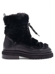 Badura Śniegowce STARK-02W4-013 Czarny. Czarne śniegowce i trapery damskie Badura, ze skóry. Za 349.99 zł.
