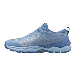 Damskie buty trailowe Mizuno Wave Daichi 8 GTX. Niebieskie obuwie sportowe damskie Mizuno, bez wzorów, do biegania, mizuno wave. W wyprzedaży za 572.75 zł.