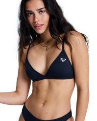 Trójkątny stanik bikini dla Kobiety SOLID ESSENTIALS Czarny. Szare bikini damskie Roxy, xs, bez wzorów. Za 109.99 zł.