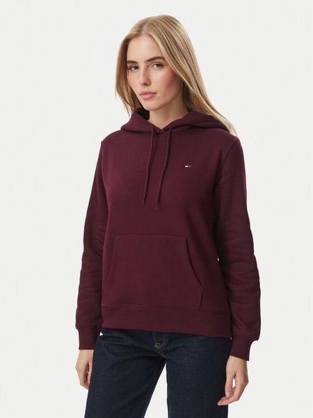 Tommy Jeans Bluza DW0DW19958 Bordowy Regular Fit. Czerwone bluzy damskie Tommy Jeans, xl, bez wzorów, z jeansu, bez kaptura. Za 329.99 zł.