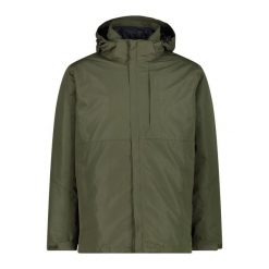 Kurtka z kapturem 3 w 1 CMP. Zielone kurtki sportowe męskie CMP, bez wzorów, trekkingowe. W wyprzedaży za 621.65 zł.