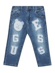 Guess Jeansy N5GA03 D4CA0 Niebieski Regular Fit. Niebieskie jeansy dla chłopców Guess, z bawełny. Za 119.99 zł.