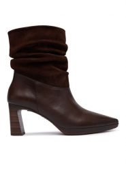 Hispanitas Botki HI265174 Brązowy ciemny. Brązowe botki damskie Hispanitas, ze skóry, bez obcasa, na słupku, bez zapięcia. Za 789.99 zł.