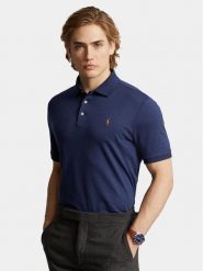 Polo Ralph Lauren Polo 710704319033 Granatowy Custom Slim Fit. Niebieskie koszulki polo męskie Polo Ralph Lauren, m, bez wzorów, z bawełny, bez ramiączek. Za 579.99 zł.
