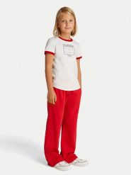 Tommy Hilfiger T-Shirt KG0KG08528 S Biały Regular Fit. Białe t-shirty i topy dla dziewczynek Tommy Hilfiger, bez wzorów, z bawełny, bez ramiączek. Za 69.99 zł.