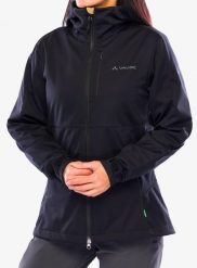 Kurtka softshell damska Vaude All Year Elope Softshell Jacket II. Czarne kurtki damskie Vaude, l, bez wzorów, z materiału, bez kaptura. Za 566.49 zł.