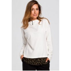 Sweterek dwuwarstwowy z guzikami s195. Szare swetry damskie Style, s, bez wzorów, z bawełny, biznesowe, bez kołnierzyka, bez ramiączek, bez kaptura. Za 129.00 zł.