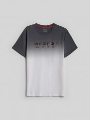 4F T-shirt regular z nadrukiem męski - biały L. Białe t-shirty męskie 4f, l, bez wzorów, z bawełny, biznesowe, bez kołnierzyka. Za 89.99 zł.