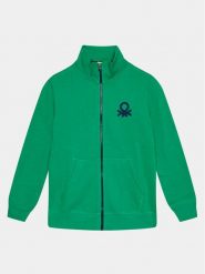 United Colors Of Benetton Bluza 3J68C501B Zielony Regular Fit. Zielone bluzy dla chłopców United Colors Of Benetton, bez wzorów, z bawełny, bez ramiączek, bez kaptura. Za 69.99 zł.