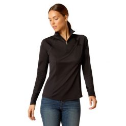 Bluzka jeździecka damska Ariat Sunstopper 3.0. Czarne bluzki damskie Ariat, m, bez wzorów, z materiału, bez kołnierzyka, bez ramiączek. Za 333.50 zł.