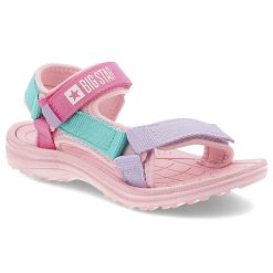 Sandały dziecięce Big Star, na platformie na rzepy pastelowe profilowane, różowe, RR374519. Czerwone sandały dziewczęce Big Star, bez zapięcia. Za 79.99 zł.