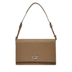 Torebka Calvin Klein. Brązowe torebki do ręki damskie Calvin Klein, bez wzorów, klasyczne, bez dodatków. Za 289.99 zł.