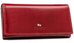 Portfel skórzany Rovicky RV-1680177-BCA czerwony. Czerwone portfele damskie ROVICKY, bez wzorów, ze skóry. Za 99.99 zł.
