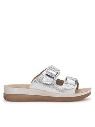 Inblu Klapki FT020400 Srebrny. Szare klapki damskie Inblu, bez wzorów, z syntetyku, bez obcasa. Za 119.99 zł.