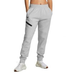 Damskie Spodnie Dresowe Unstoppable Fleece (Szare). Szare spodnie sportowe damskie Under Armour, l, bez wzorów, z bawełny, na fitness i siłownię. Za 427.55 zł.