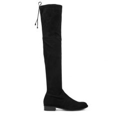 Muszkieterki Stuart Weitzman. Czarne kozaki damskie Stuart Weitzman, bez obcasa, na płaskiej podeszwie. Za 4,379.00 zł.