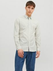 Jack & Jones Koszula 12235969 Biały Slim Fit. Białe koszule męskie Jack & Jones, m, bez wzorów, z bawełny, bez kołnierzyka, bez ramiączek. Za 99.99 zł.