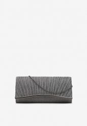 Szara Brokatowa Torebka Kopertówka z Łańcuszkiem Bobbette. Szare kopertówki damskie Renee, bez wzorów, eleganckie, na ramię, małe, bez dodatków. Za 59.99 zł.