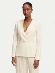 Rinascimento Marynarka CFC0128107003 Beżowy jasny Slim Fit. Brązowe żakiety damskie Rinascimento, m, bez wzorów, z syntetyku. Za 759.99 zł.