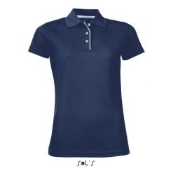 Damska koszulka polo Sol's Performer. Niebieskie koszulki sportowe damskie SOL'S, s, bez wzorów, ze skóry, bez kołnierzyka, bez ramiączek. Za 84.35 zł.