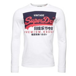 Koszulka sportowa męska Superdry Vl O. Białe koszulki sportowe męskie Superdry., m, bez wzorów, z bawełny, bez kołnierzyka, bez ramiączek, trekkingowe. W wyprzedaży za 96.00 zł.