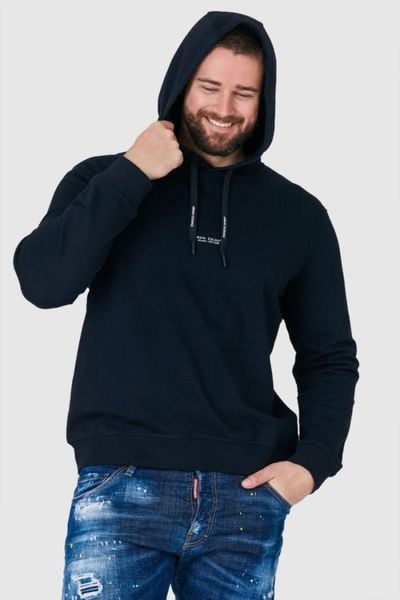 ARMANI EXCHANGE Granatowa bluza męska z kapturem i logo, Rozmiar S. Niebieskie bluzy męskie Armani Exchange, m, bez wzorów, z kapturem. W wyprzedaży za 259.99 zł.