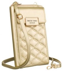 Mini torebka-portfel 4U Cavaldi M-09 złota. Żółte portfele damskie 4U Cavaldi, bez wzorów, ze skóry ekologicznej, eleganckie, pikowane, bez dodatków. Za 69.99 zł.