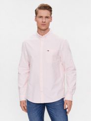 Tommy Jeans Koszula Oxford DM0DM18335 Różowy Regular Fit. Czerwone koszule męskie Tommy Jeans, m, bez wzorów, z bawełny, bez kołnierzyka, bez ramiączek. Za 339.99 zł.